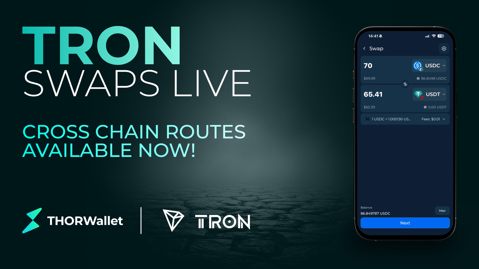 THORWallet Adds TRON Cross-Chain Swaps Powered by THORChain and Near Intents