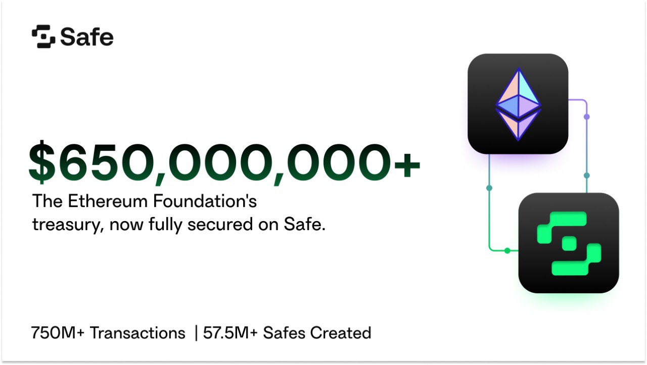 JUST IN: Ethereum Foundation Moves Entire $650M+ Treasury to Safe Multisig