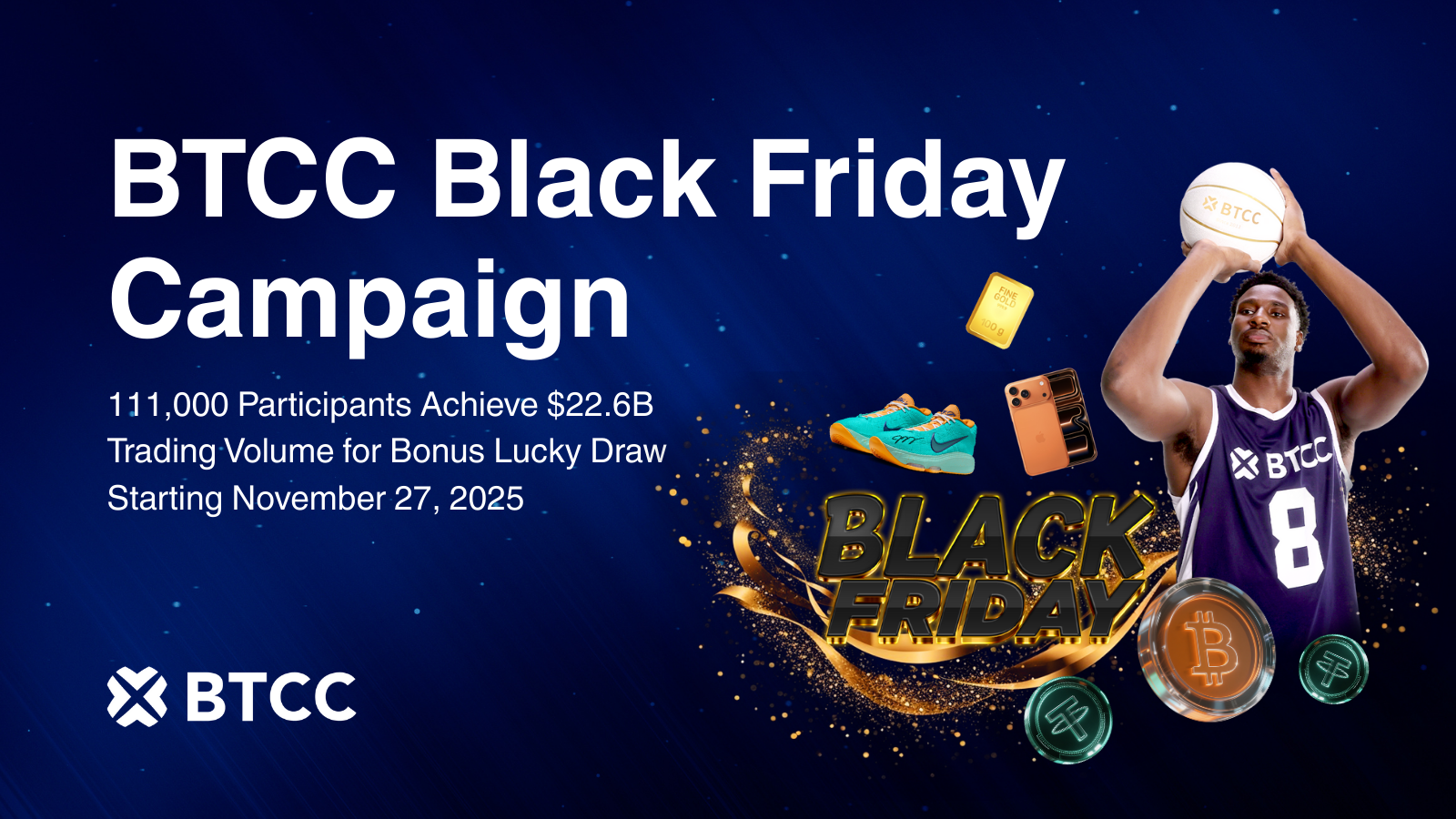 BTCC Exchange Black Friday Campaign Generates $22.6 Billion in Futures Trading Volume Ahead of High-Stakes Lucky Draw