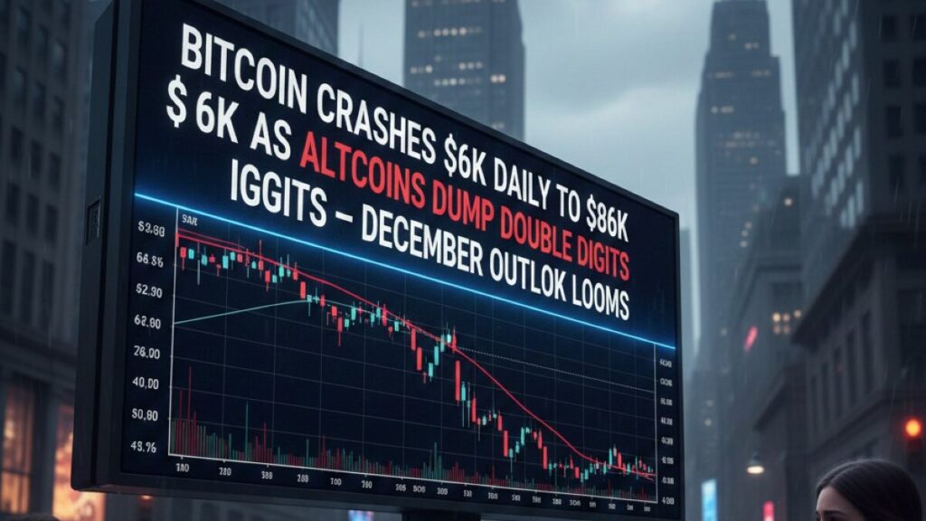 Bitcoin Crashes $6K Daily to $86K as Altcoins Dump Double Digits — December Outlook Looms