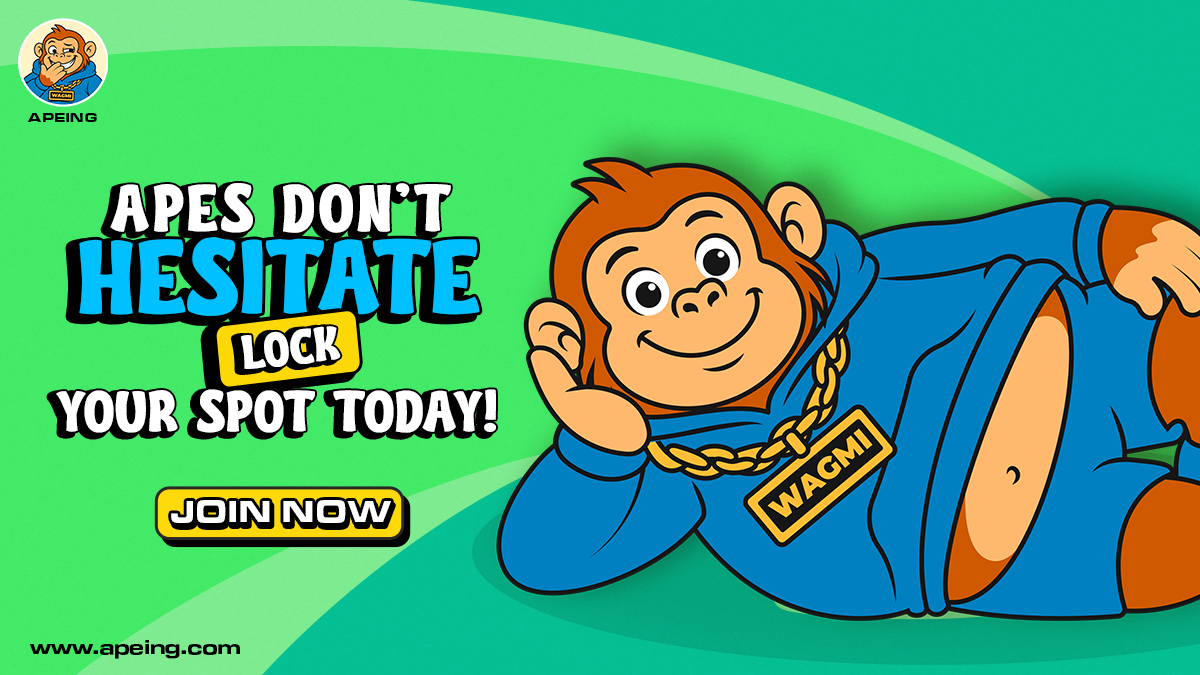 Apeing Poised to Repeat Pepe’s Glory? Whitelist the Next Crypto to Explode Before Slots Vanish