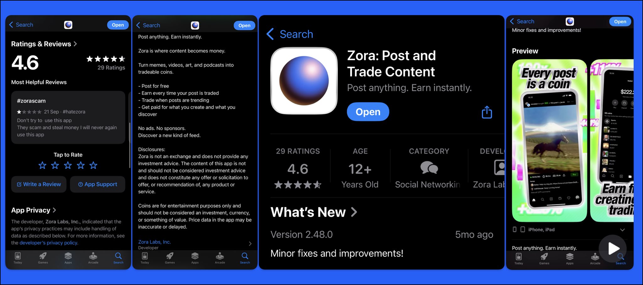 Unpacking $ZORA: A Coinbase-Backed Powerhouse with a Stellar Team... But iOS App Woes Holding It Back | Aleksei Dolgikh $AlekseiDolgikh $DLG...