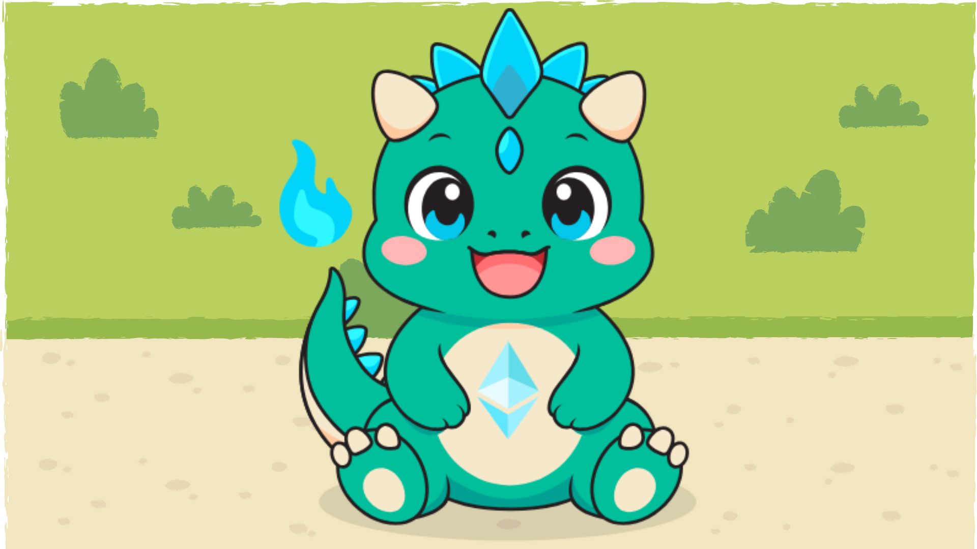 BullZilla Mascot Features Distinctive Ethereum-Themed Dragon Imagery