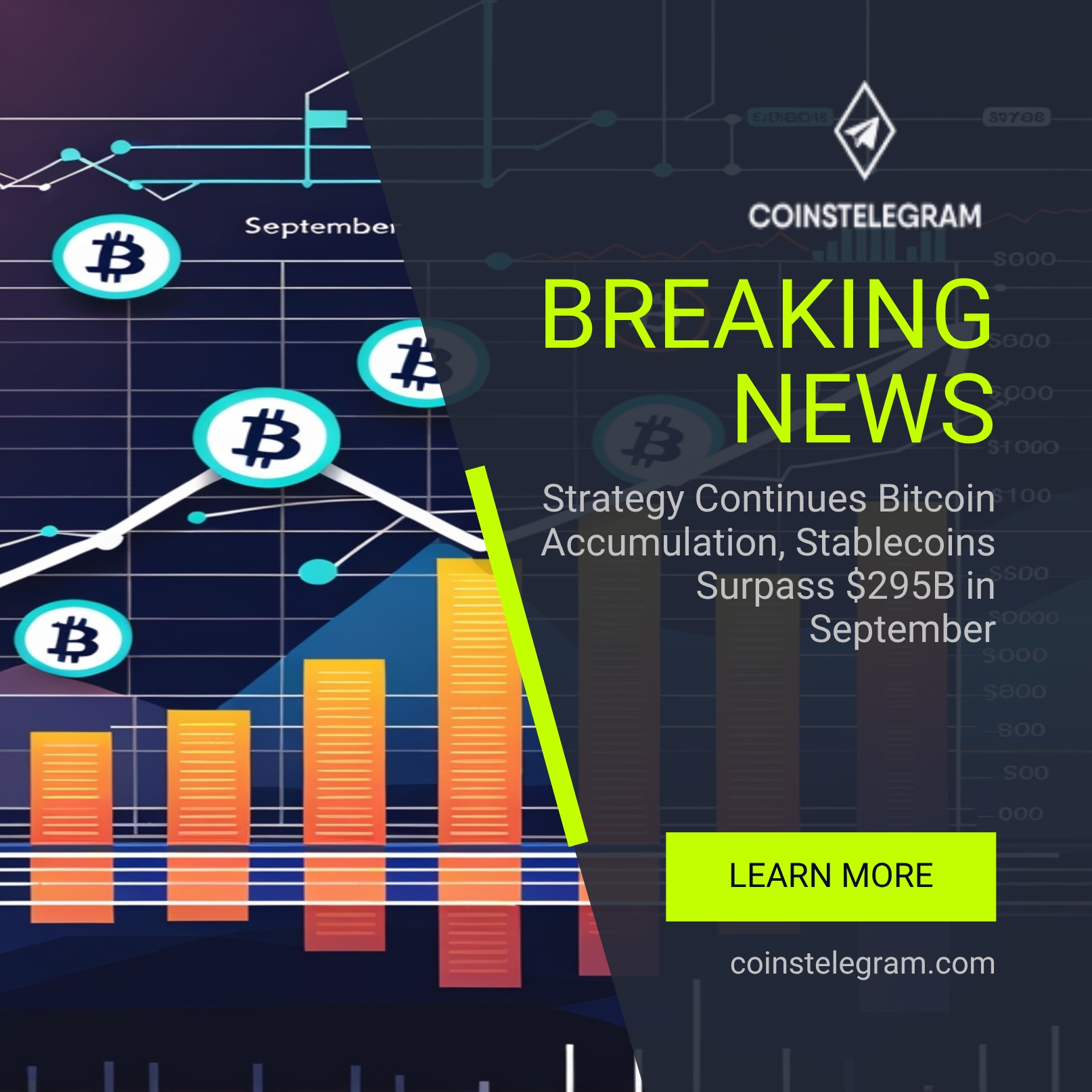 Strategy Continues Bitcoin Accumulation, Stablecoins Surpass $295B in September