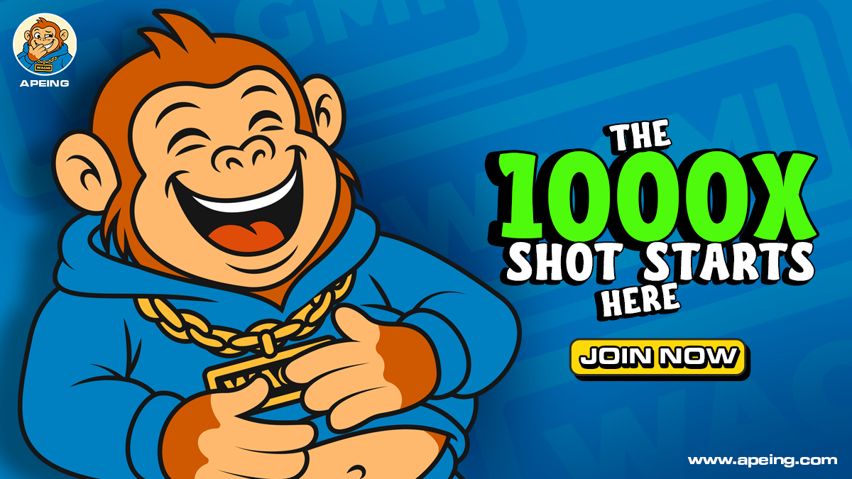 Next 1000x Crypto to Explode? Apeing’s 10,000% ROI Potential Makes It the Ultimate Presale Opportunity After Missing Ethereum