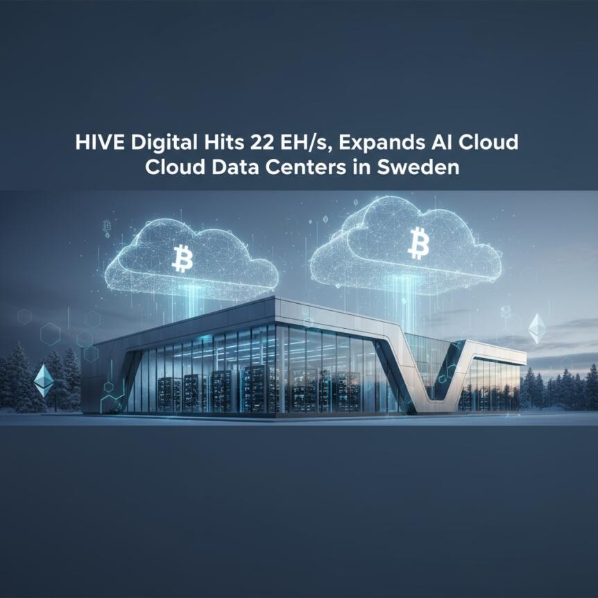 HIVE Digital Hits 22 EH/s, Expands AI Cloud Data Centers in Sweden