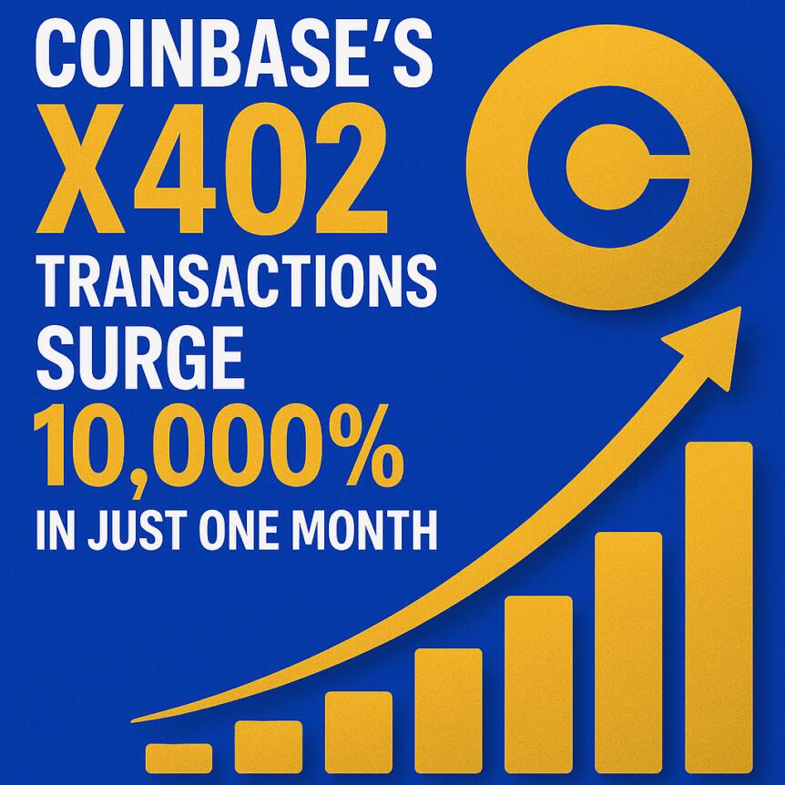 Coinbase’s X402 Transactions Surge 10,000% in Just One Month