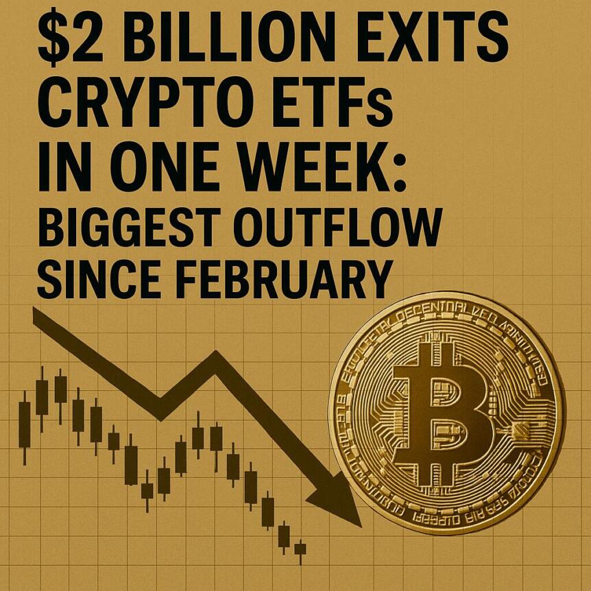 $2 Billion Exits Crypto ETFs in One Week: Biggest Outflow Since February